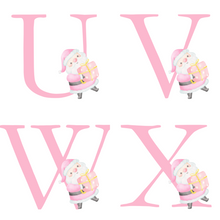 Load image into Gallery viewer, Alphabet Christmas Mug - Pink Santa Pink Letter