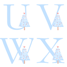 Load image into Gallery viewer, Alphabet Christmas Mug - Blue Tree Blue Letter