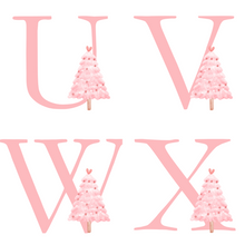 Load image into Gallery viewer, Alphabet Christmas Mug - Pink Tree Pink Letter
