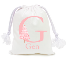 Load image into Gallery viewer, Alphabet Christmas Sack - Pink Tree Pink Letter