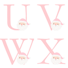 Load image into Gallery viewer, Alphabet Christmas Mug - Pink Santa Face Pink Letter