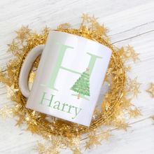 Load image into Gallery viewer, Alphabet Christmas Mug - Green Tree Green Letter