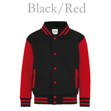 Load image into Gallery viewer, Varsity Jacket Black/Red