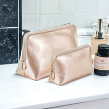 Load image into Gallery viewer, Large & Medium Make Up Bag Set with Initials