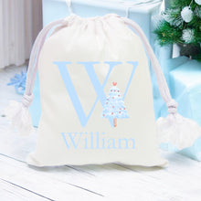 Load image into Gallery viewer, Alphabet Christmas Sack - Blue Tree Blue Letter