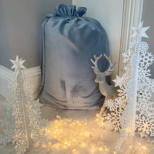 Load image into Gallery viewer, Luxury Velvet Christmas Sack -Blue