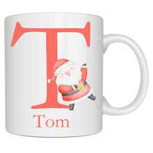 Load image into Gallery viewer, Alphabet Christmas Mug - Red Santa Red Letter
