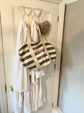 Load image into Gallery viewer, Barrel Bag Grey Stripe Name