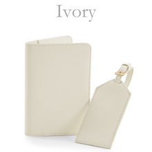 Load image into Gallery viewer, Passport and Luggage Tag Set Initials - Ivory
