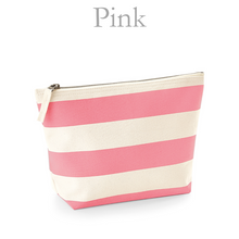 Load image into Gallery viewer, Small Pouch Pink Stripe Initial