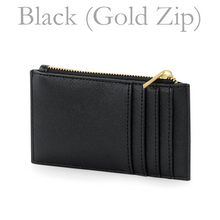 Load image into Gallery viewer, Card and Coin Holder - Black (Gold Zip)