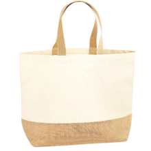 Load image into Gallery viewer, Jute and Canvas Bag - Large