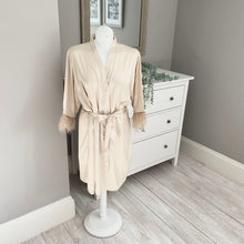 Load image into Gallery viewer, Ladies Robes - Satin with Feather Trim