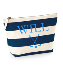 Load image into Gallery viewer, Pouch Navy Stripe Name & Picture