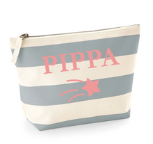 Load image into Gallery viewer, Pouch Grey Stripe Name & Picture