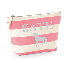 Load image into Gallery viewer, Pouch Pink Stripe Name & Picture