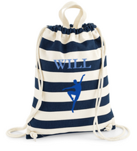 Load image into Gallery viewer, Dance Gymsac Navy Stripe