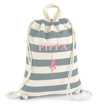 Load image into Gallery viewer, Dance Gymsac Grey Stripe