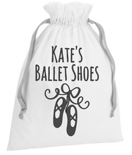 Load image into Gallery viewer, Personalised Ballet Shoes Drawstring Bag