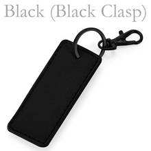 Load image into Gallery viewer, Rectangle Keyring Initials - Black (Black Clasp)
