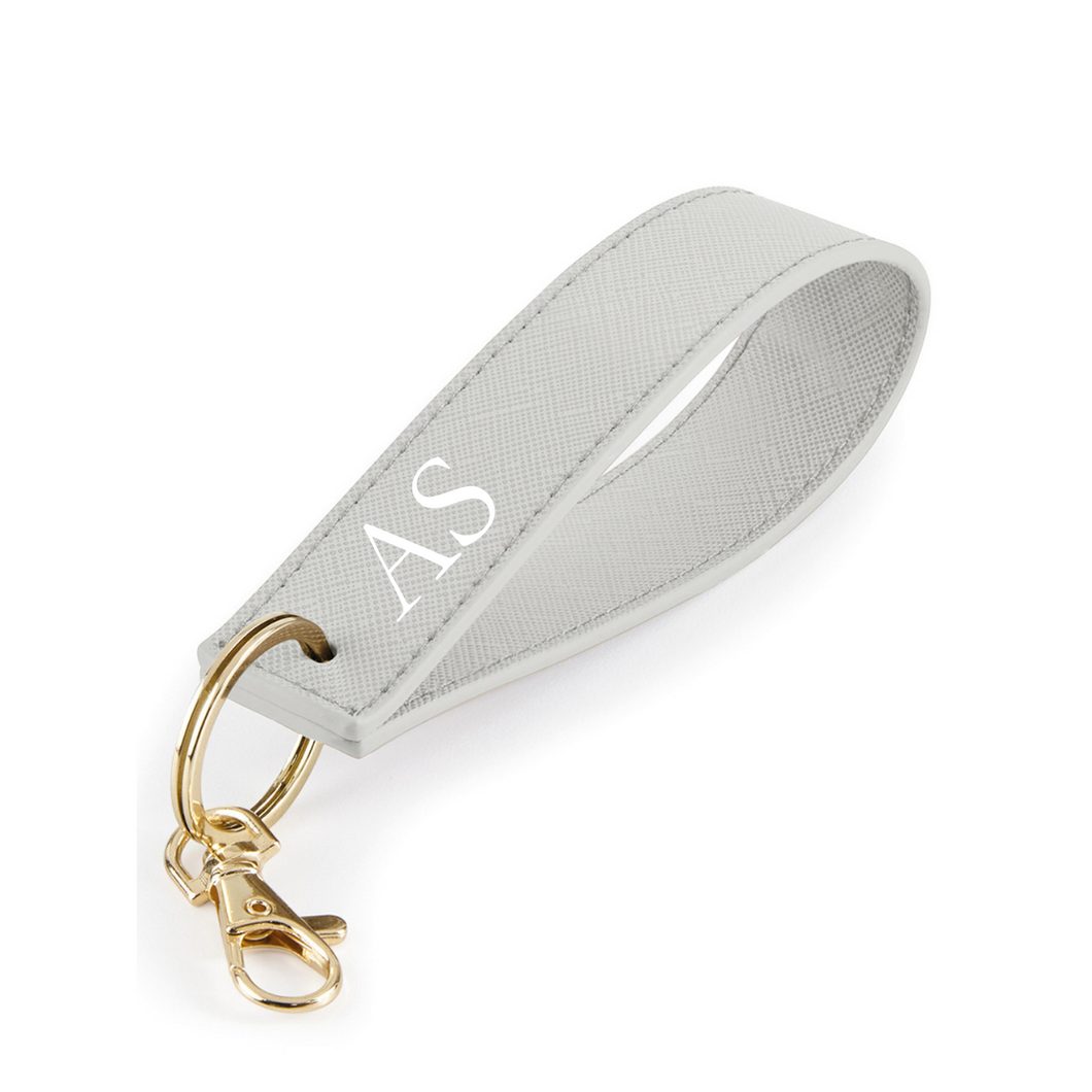 Loop Keyring Initials -  Grey