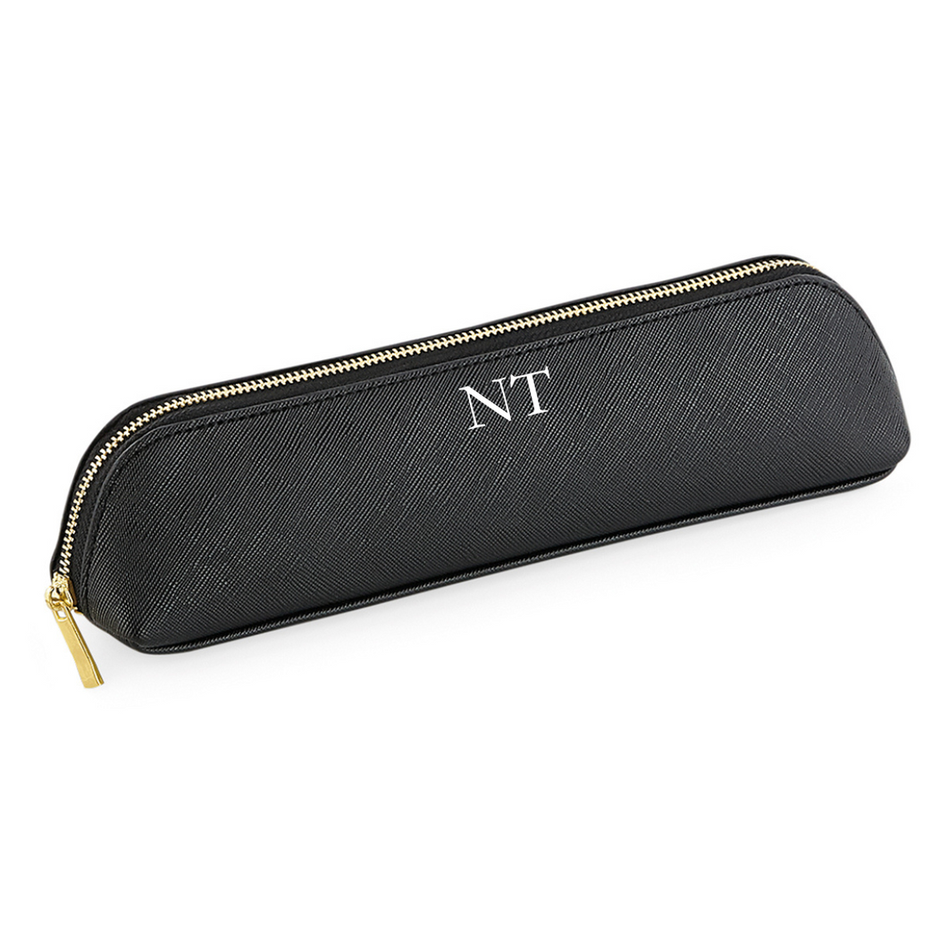 Small Accessories Case - Black (Gold Zip)