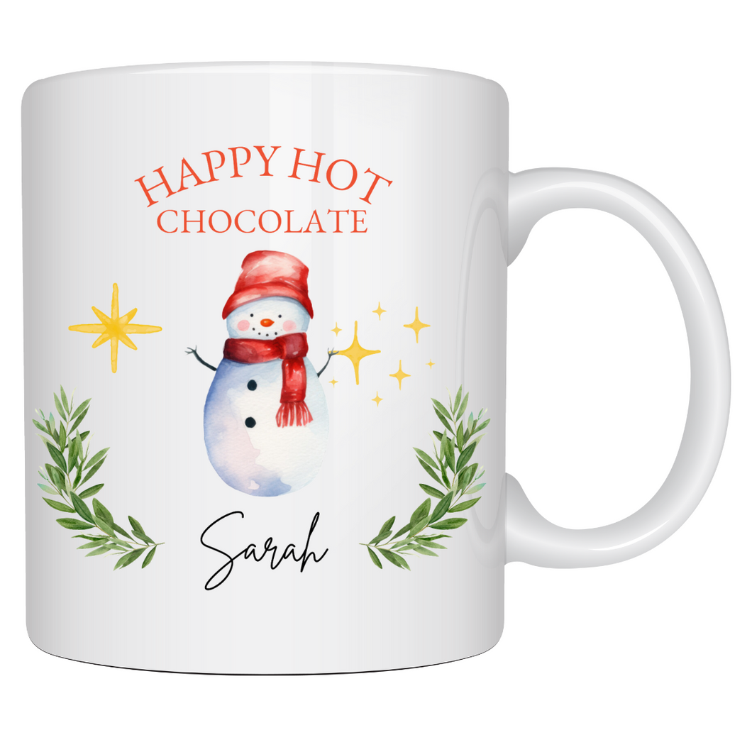 Happy Hot Chocolate Christmas Mug - Snowman