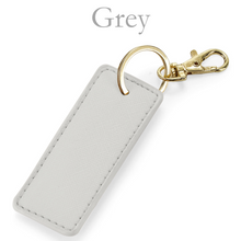 Load image into Gallery viewer, Rectangle Keyring Initials - Grey
