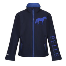 Load image into Gallery viewer, Young Rider Soft Shell Jacket - Navy/Blue
