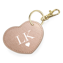 Load image into Gallery viewer, Heart Keyring Initials - Rose Gold
