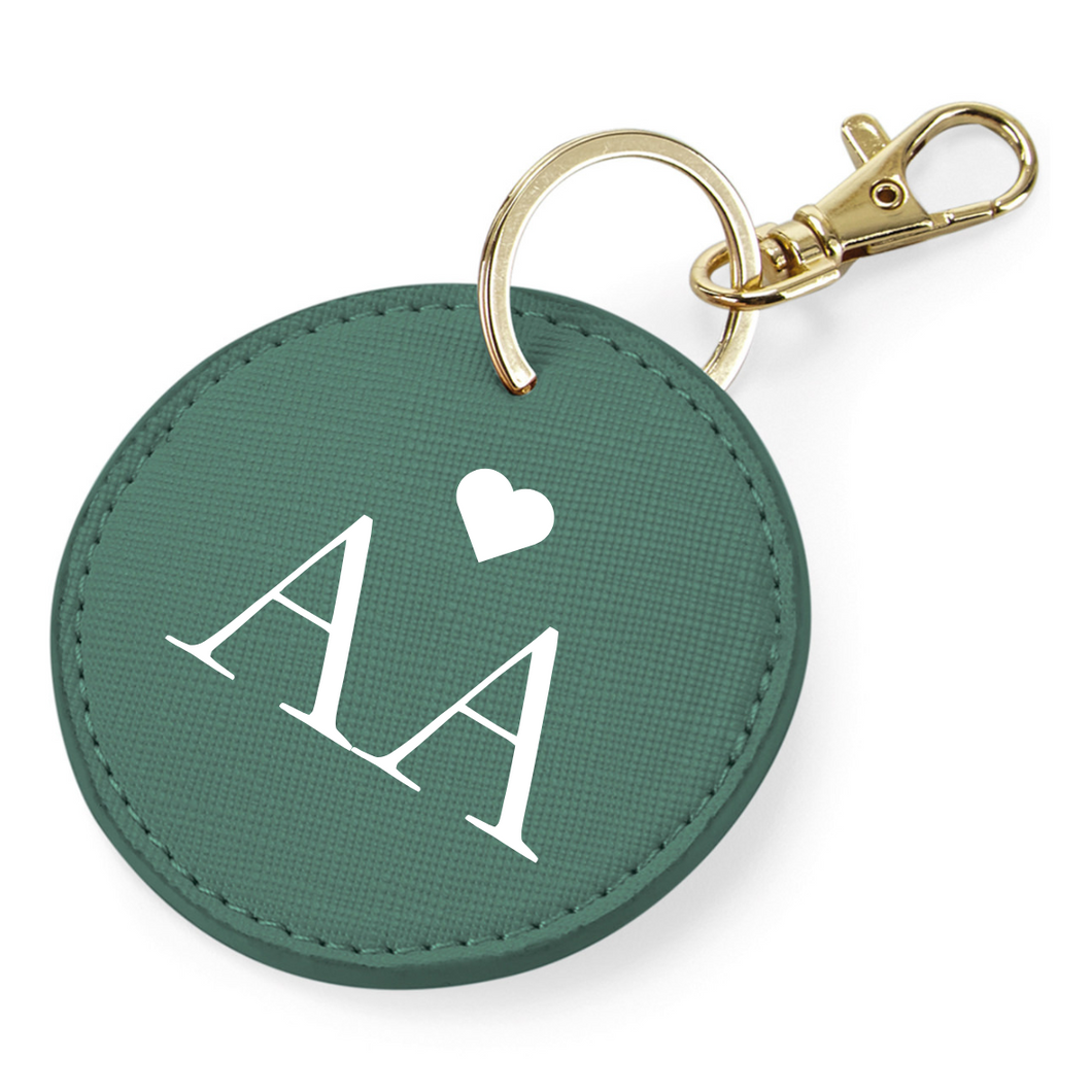 Round Keyring Initials - Sage Green