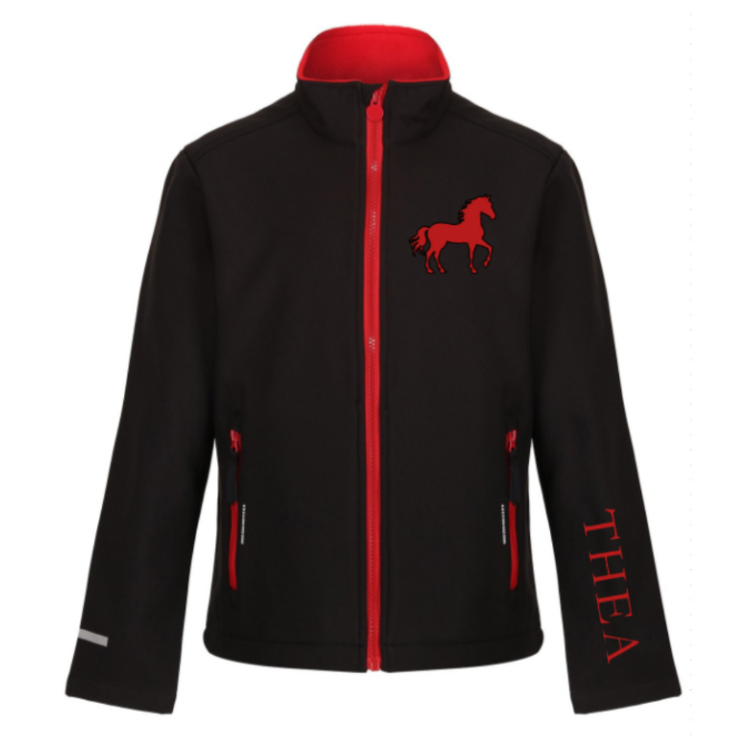 Young Rider Soft Shell Jacket - Black/Red