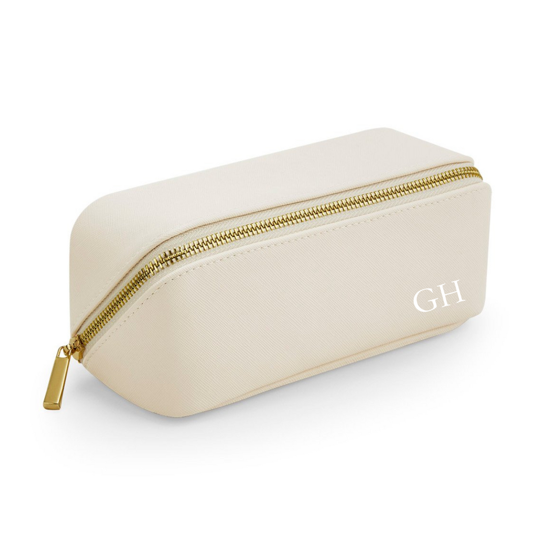 Flat Lay Make Up Bag - Ivory Small