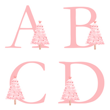 Load image into Gallery viewer, Alphabet Christmas Mug - Pink Tree Pink Letter
