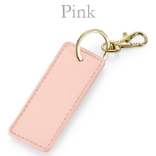 Load image into Gallery viewer, Rectangle Keyring Initials - Pink
