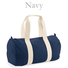 Load image into Gallery viewer, Barrel Bag Navy Initial
