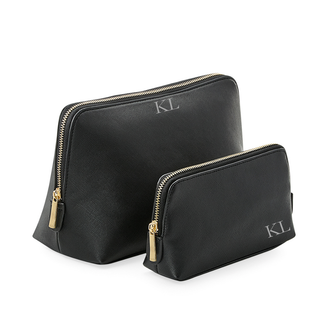 Make Up Bag - Black (Gold Zip)