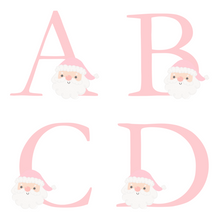 Load image into Gallery viewer, Alphabet Christmas Mug - Pink Santa Face Pink Letter
