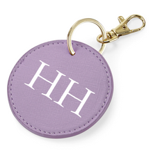 Load image into Gallery viewer, Round Keyring Initials - Lilac
