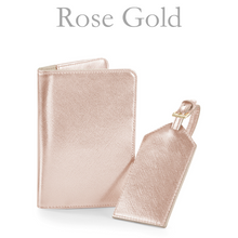 Load image into Gallery viewer, Passport and Luggage Tag Set Initials - Rose Gold
