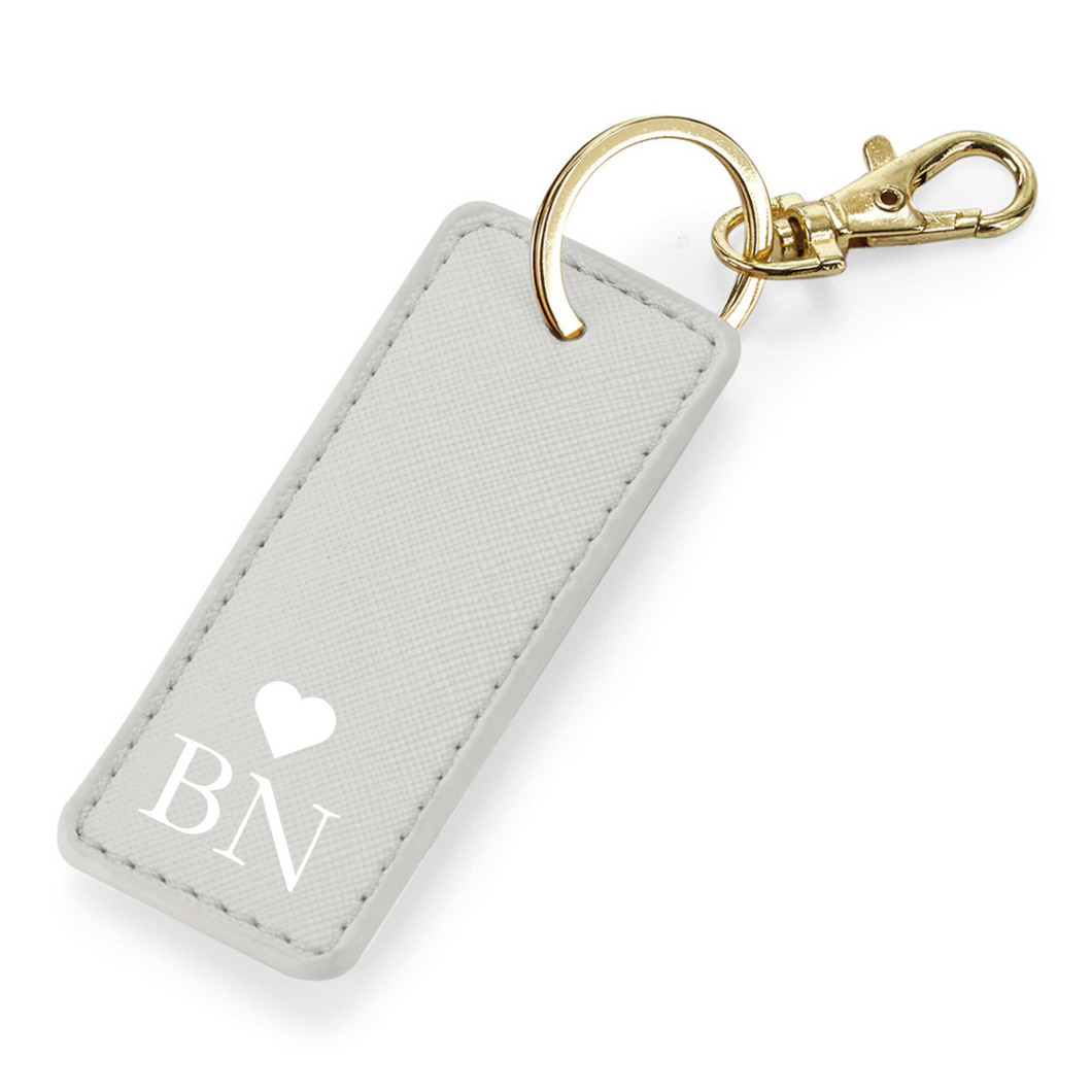 Rectangle Keyring Initials - Grey