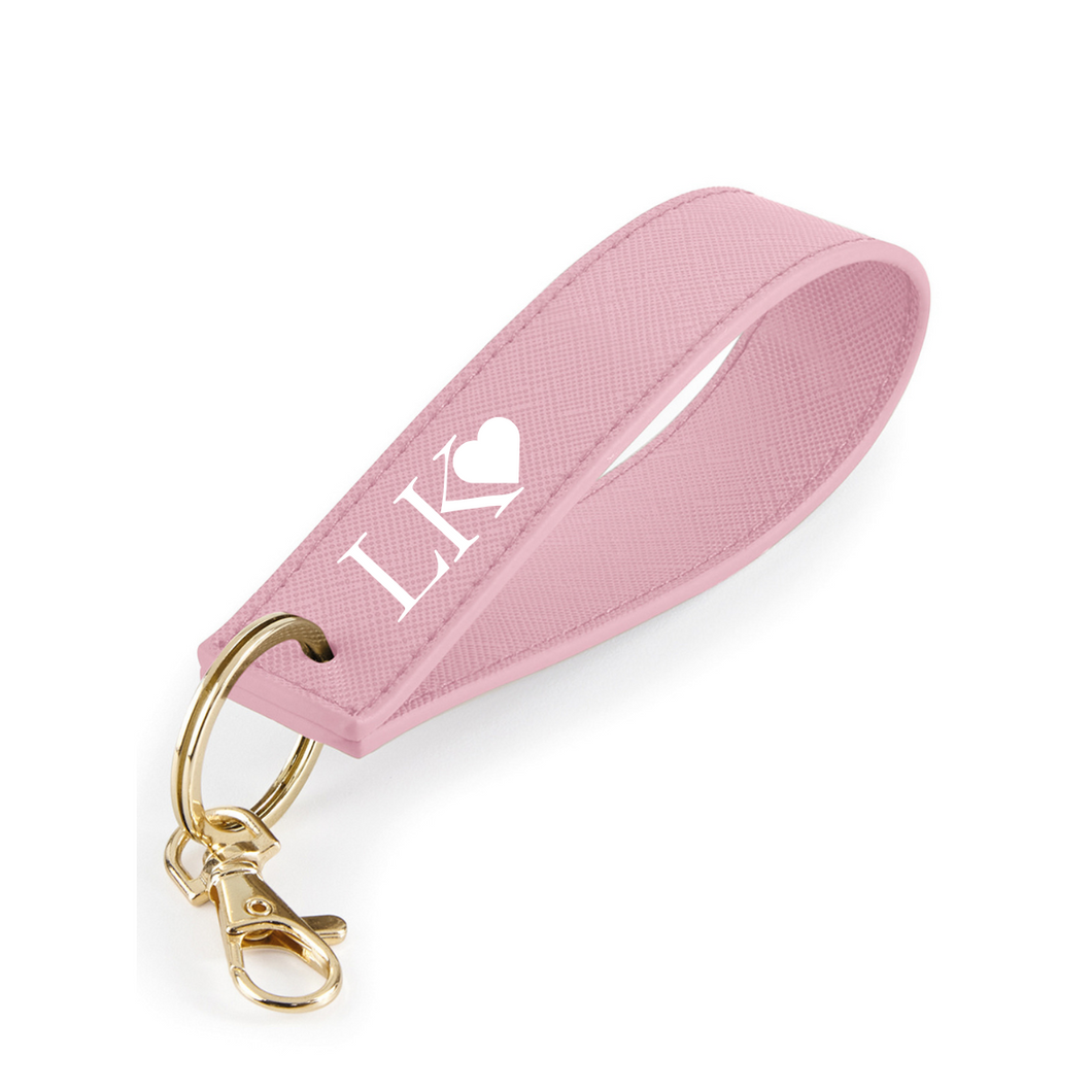 Loop Keyring Initials -  Dusky Pink