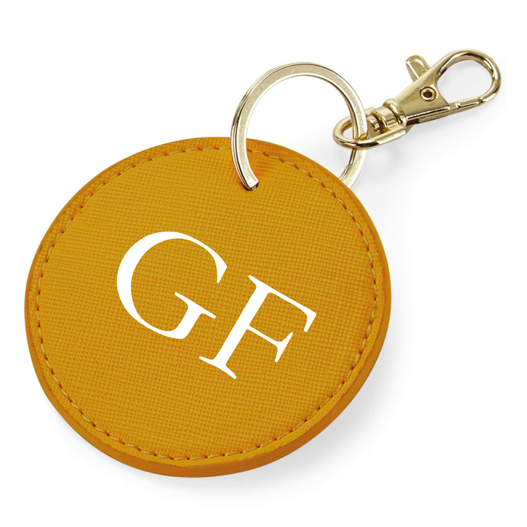 Round Keyring Initials - Mustard