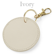 Load image into Gallery viewer, Round Keyring Initials - Ivory
