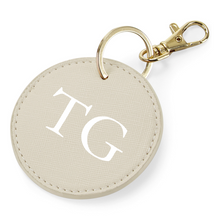 Load image into Gallery viewer, Round Keyring Initials - Ivory
