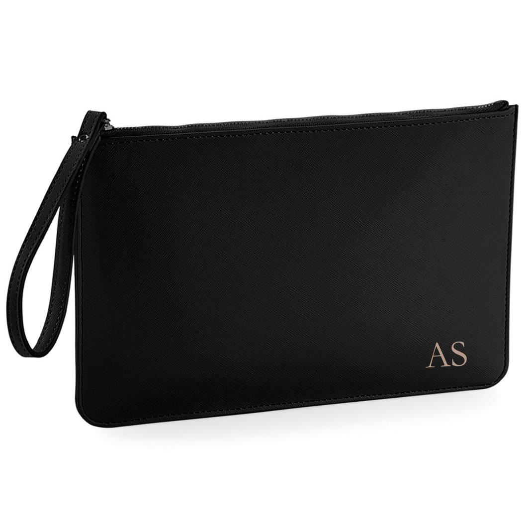 Clutch Bag - Black (Black Zip)