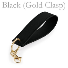 Load image into Gallery viewer, Loop Keyring Initials  -  Black (Gold Clasp)
