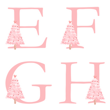 Load image into Gallery viewer, Alphabet Christmas Mug - Pink Tree Pink Letter
