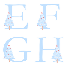 Load image into Gallery viewer, Alphabet Christmas Mug - Blue Tree Blue Letter
