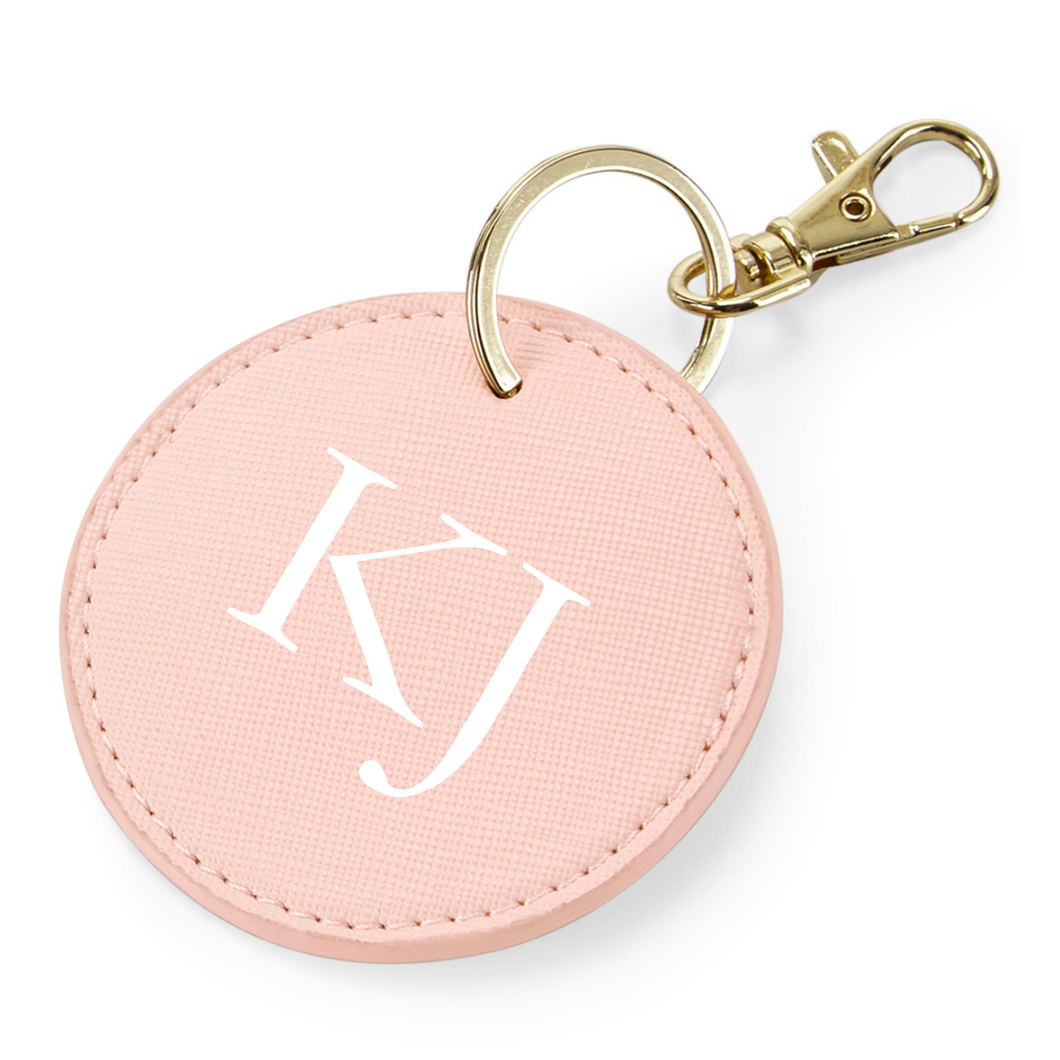 Round Keyring Initials - Pink